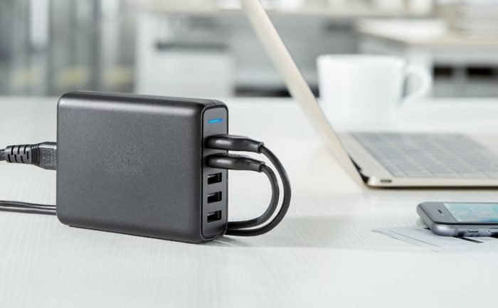 חיבור לחשמל מפצל USB עם 5 יציאות להטענה מהירה
