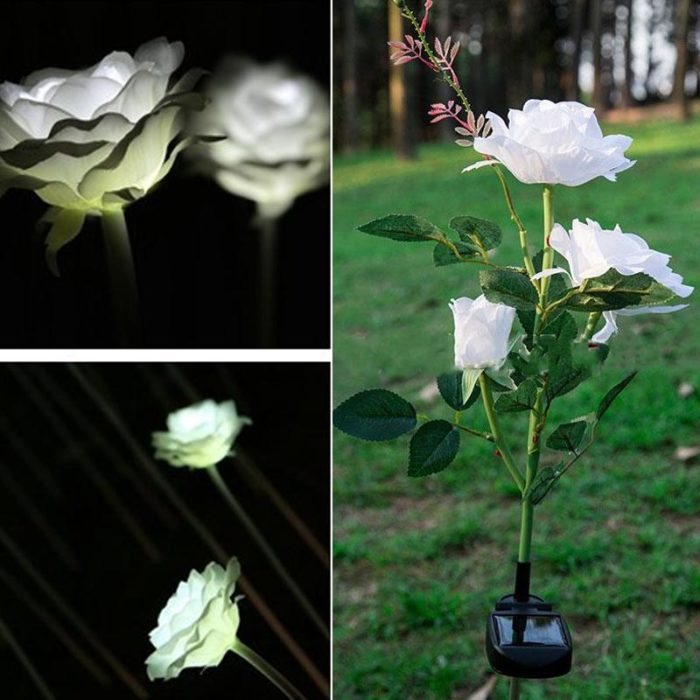מנורה LED סולארית בצורת פרח