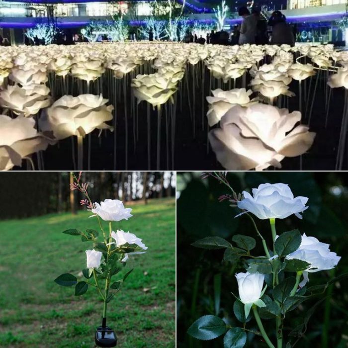מנורה LED סולארית בצורת פרח