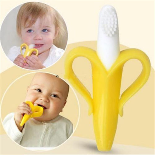 מברשת שיניים בננה מסיליקון לתינוק