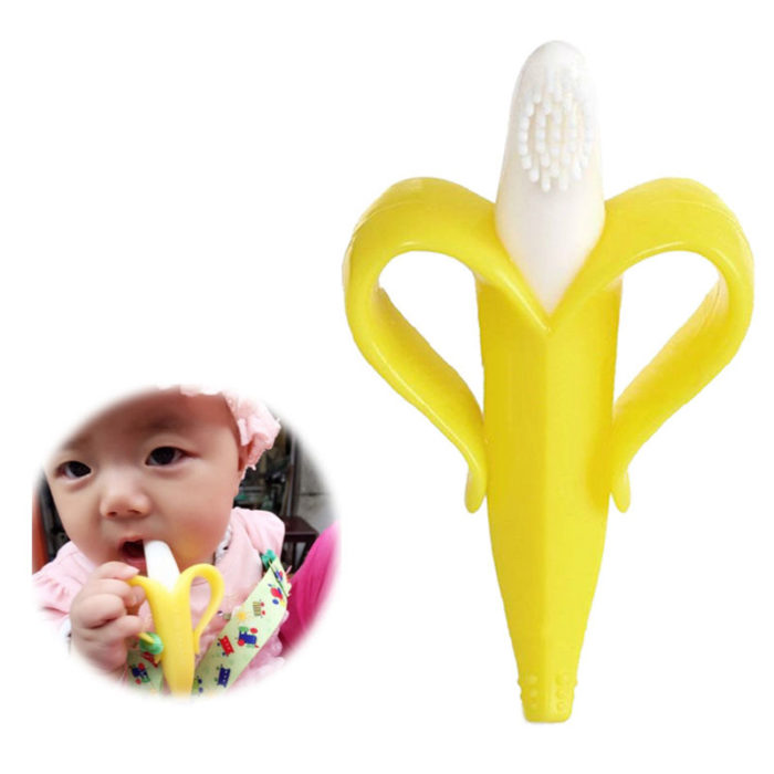 מברשת שיניים בננה מסיליקון לתינוק