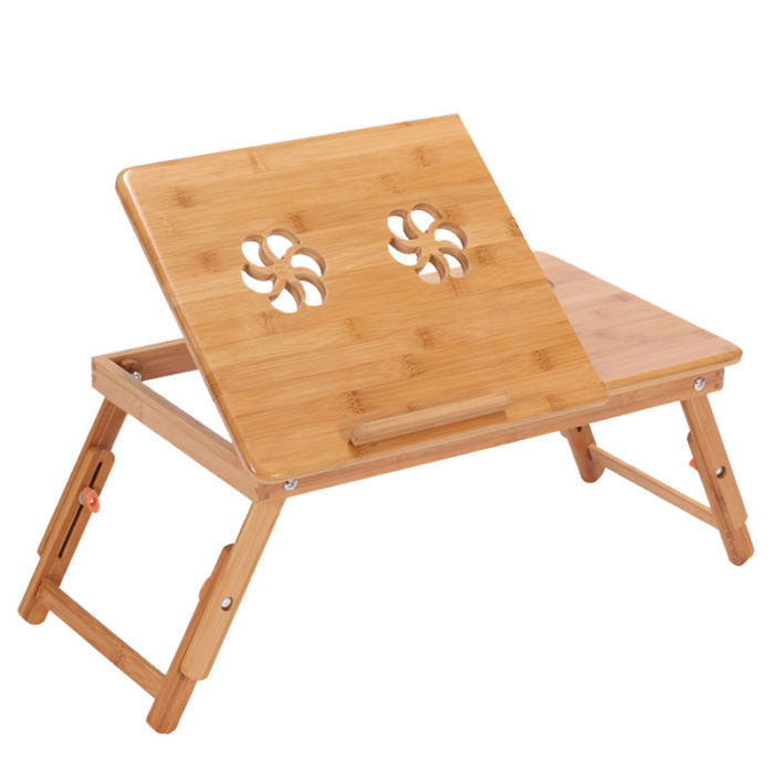 שולחן לפטופ מעץ במבוק