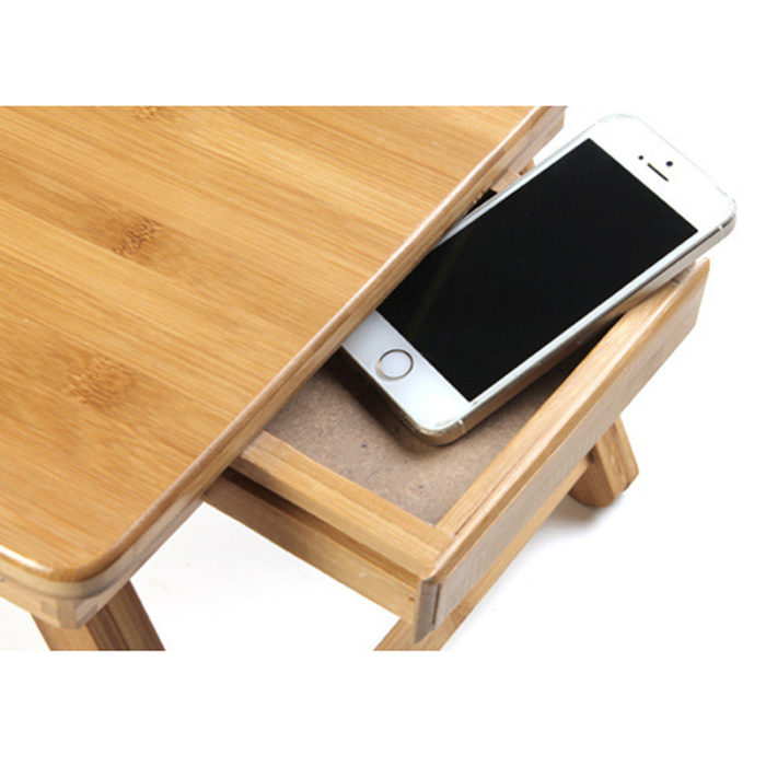 שולחן ברכיים ללפטופ מעץ במבוק