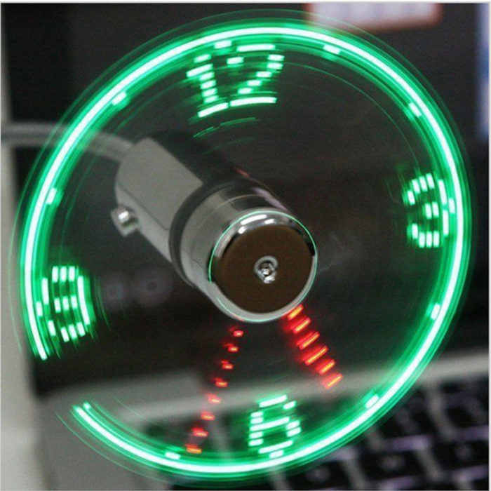 מאוורר USB עם שעון LED מובנה