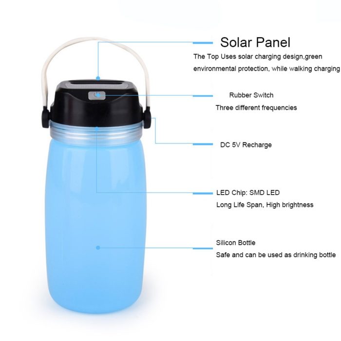 בקבוק מים נטען סולארית לתאורה והטענת הנייד