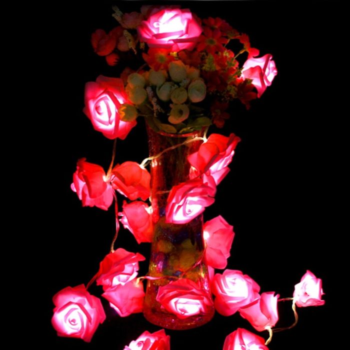 10 ורדים עם תאורת לד
