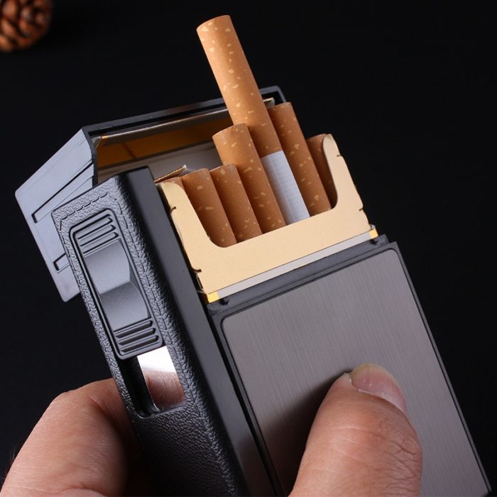 קופסת סיגריות קשיחה עם מצית נטענת מובנית