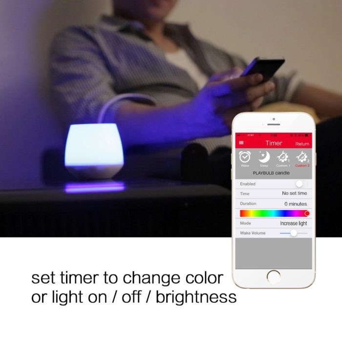 מנורת נר חשמלית עם מליוני צבעים המשתנים באמצעות אפליקציה
