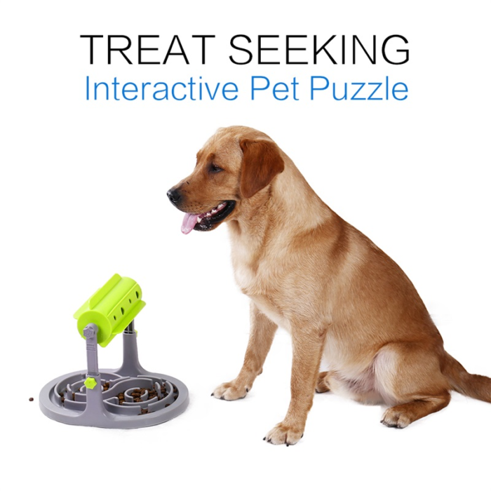 עמדת האכלת כלבים בצורה איטית ובריאה עם גלגל אימון משחק מובנה לשחרור האוכל