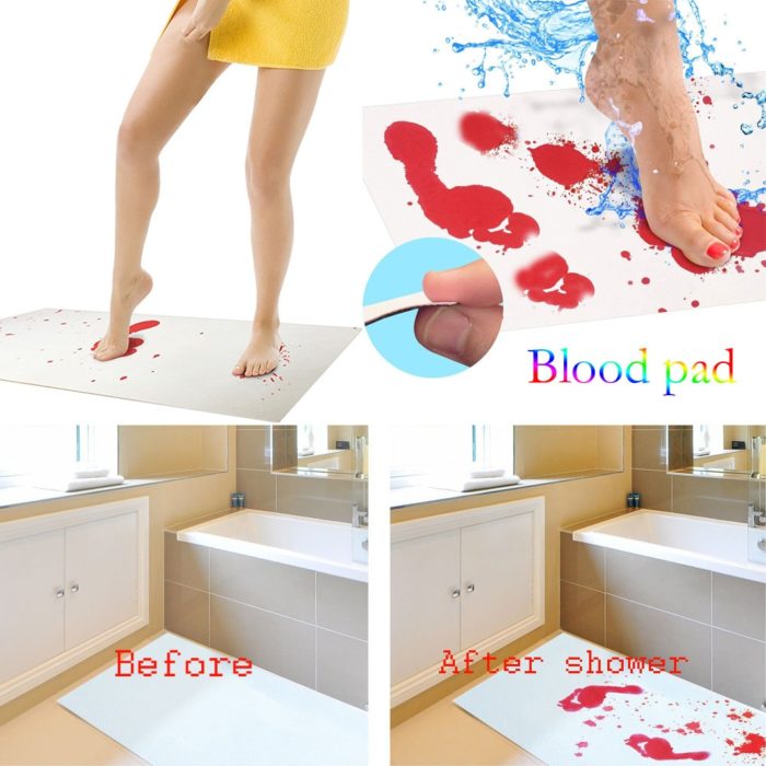 שטיח לאמבטיה המשנה את צבעי המים לצבעי דם