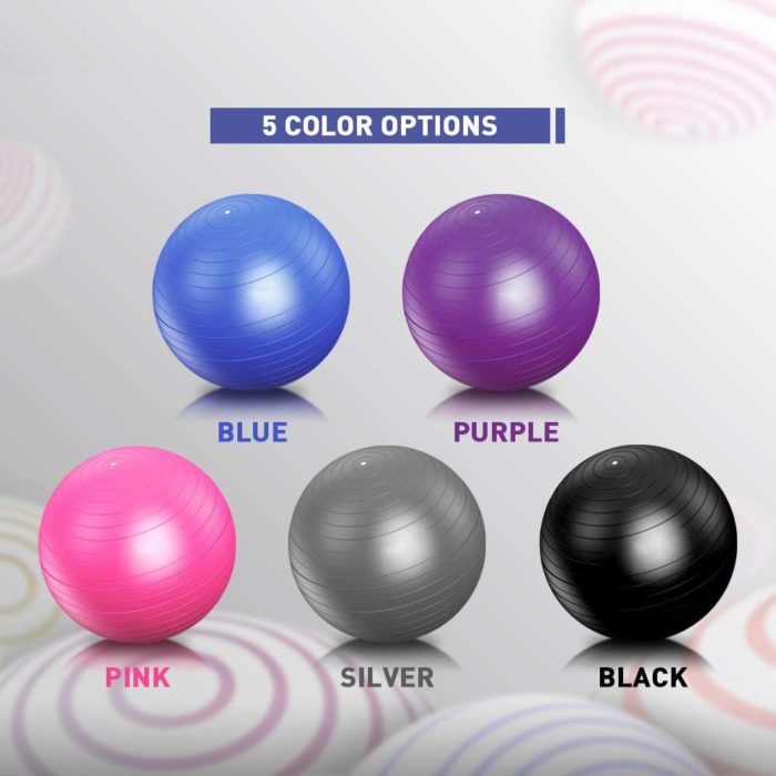 כדור פילאטיס במגוון צבעים וגדלים עם משאבת אוויר במתנה