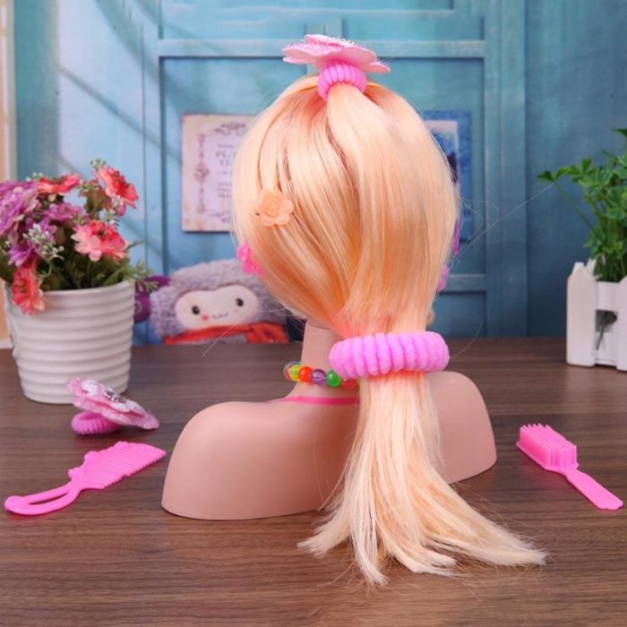 ראש בובה למשחק עיצוב שיער לילדים כולל סט אביזרים