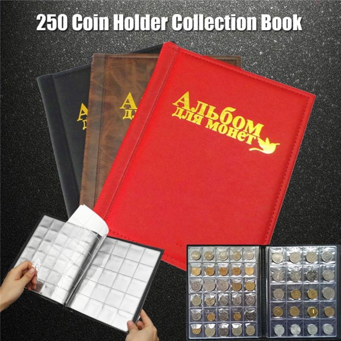 אלבום מטבעות לאחסון 250 מטבעות