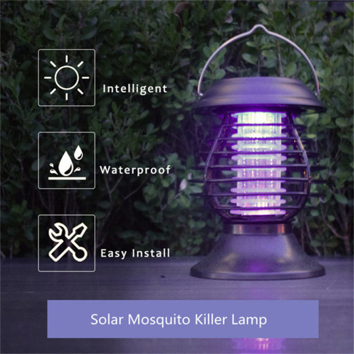מנורה סולארית חסינת מים לחשמול יתושים וחרקים