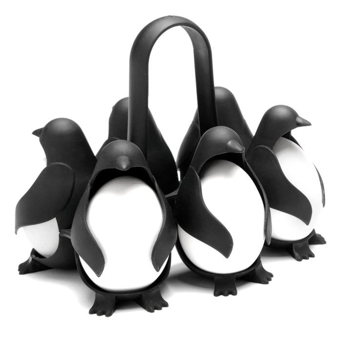 מחזיקי ביצים בזמן הבישול בצורת פינגווינים להכנסה והוצאה נוחה