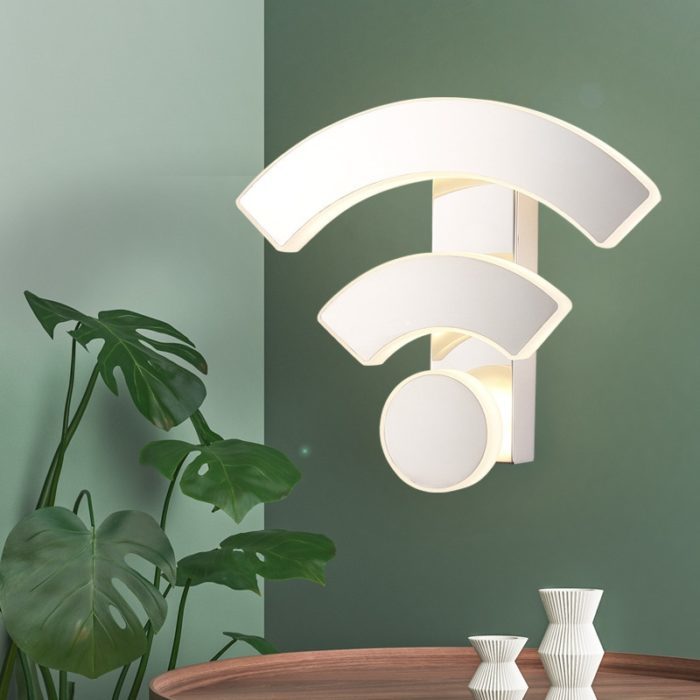 שלט דקורטיבי מודרני עם תאורה בצורת Wi-Fi