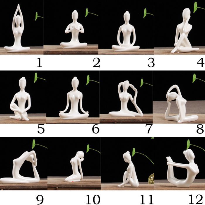 סט פסלונים בצורת תנוחות יוגה (12 יח')