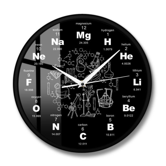 שעון מעוצב בצורת יסודות כימיים