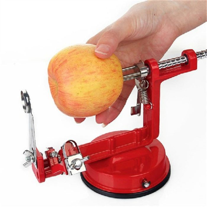 מכשיר לקילוף, חיתוך, והוצאת הגרעין של התפוח בקלות