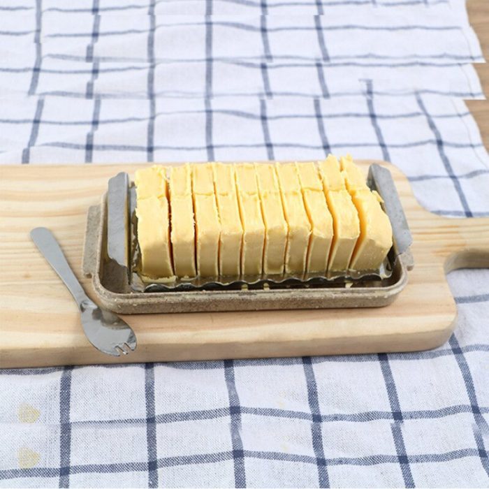 קופסה לאחסון חמאה עם חותך לקוביות ללא מאמץ