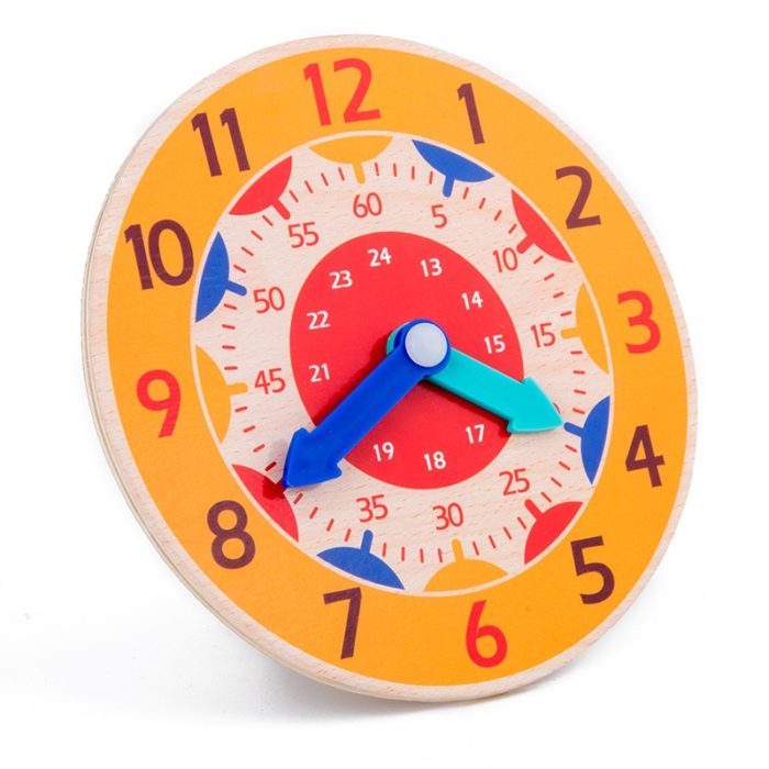 שעון לימוד לקריאת שעות לילדים עם שניות ו-24 שעות