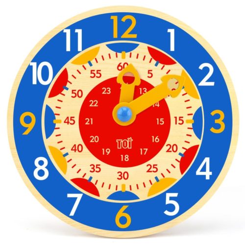 שעון לימוד לקריאת שעות לילדים עם שניות ו-24 שעות