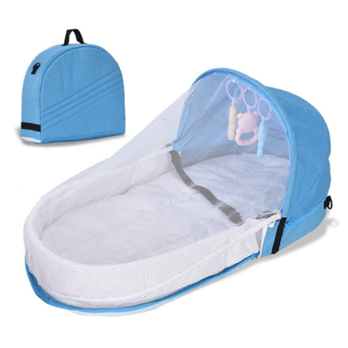 מיטת טיולים לתינוק עם רשת המתקפלת לתיק נייד