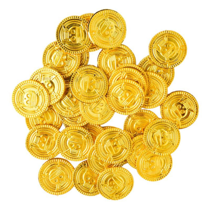 100 מטבעות זהב מפלסטיק