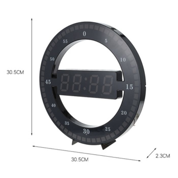 שעון דיגיטלי מעוצב עם מד שניות מעגלי