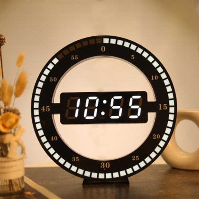 שעון דיגיטלי מעוצב עם מד שניות מעגלי
