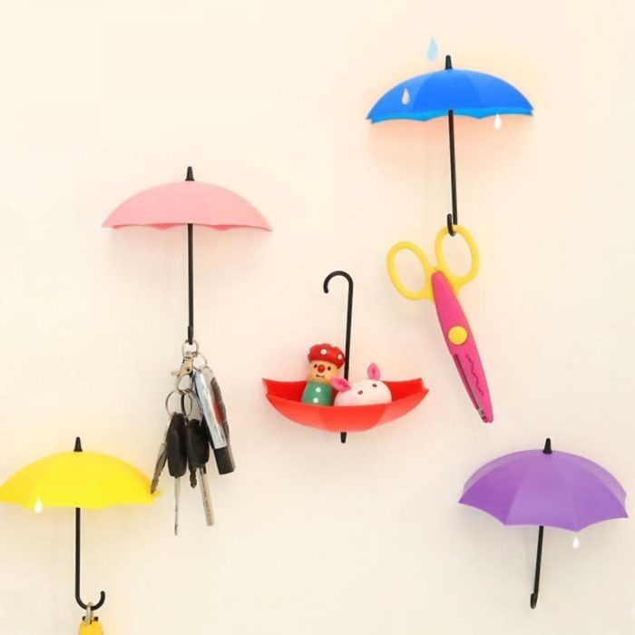 3 מתלים קטנים לבית בצורת מטריות למפתחות וחפצים שונים