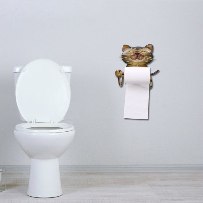 מתלה נייר טואלט לקיר בצורת חתול