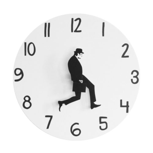 שעון קיר מצחיק בעיצוב איש הולך הליכה מצחיקה
