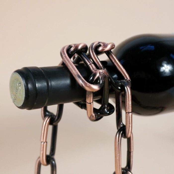 מחזיק בקבוק יין באוויר בצורת שרשרת ברזל