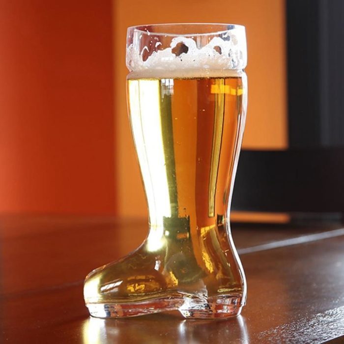 כוס בירה שקופה בצורת מגף קאובוי