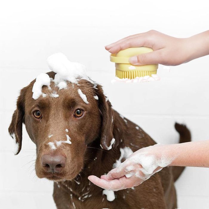 מברשת לניקוי בעלי חיים מתמלאת בסבון