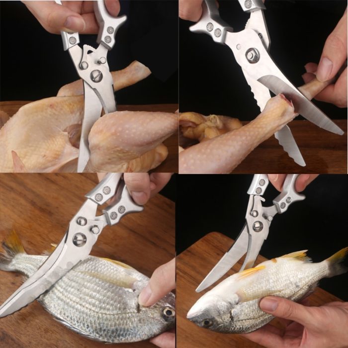 מספריים מקצועיות למטבח לחיתוך עופות, בשר ודגים