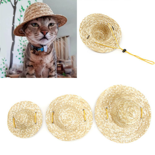 כובע קש לכלבים וחתולים