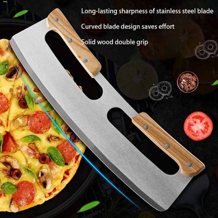 סכין גדולה לחיתוך פיצה עם מכסה