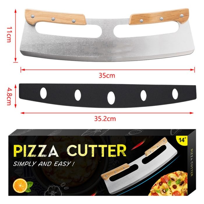 סכין גדולה לחיתוך פיצה עם מכסה