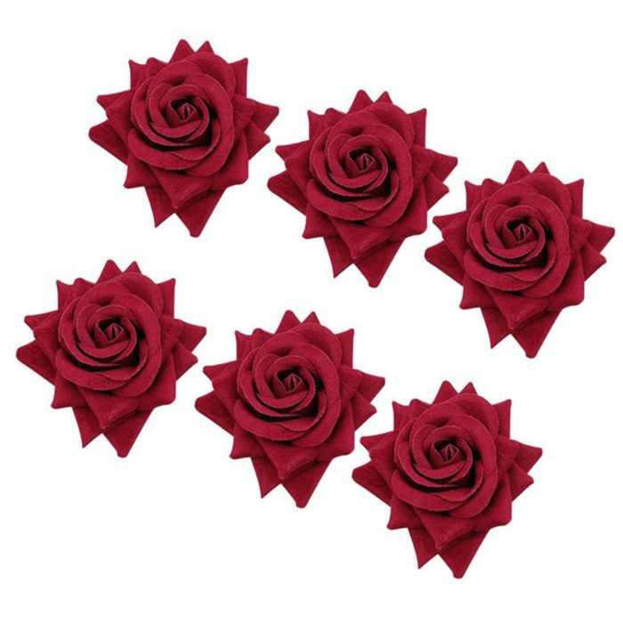 6 טבעות למפיות בצורת פרח ורד