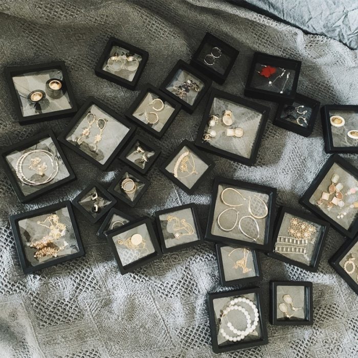 10 קופסאות שקופות לאחסון תכשיטים