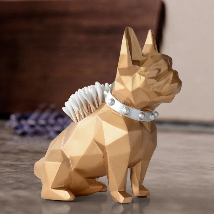 פסלון כלב בולדוג מחזיק עטים