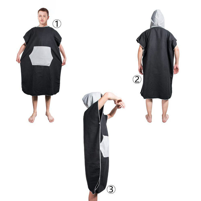 מגבת גוף מתלבשת לבריכה או לים לייבוש ולהחלפת בגדים בקלות