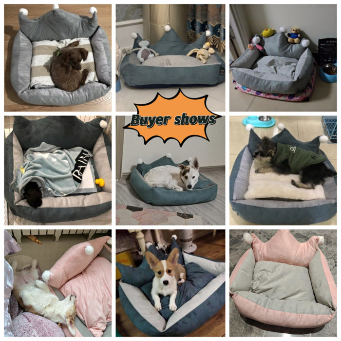 מיטה לכלבים וחתולים בעיצוב כתר מלכותי