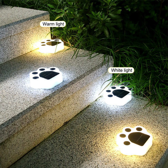 8 מנורות סולאריות לחצר בצורת כפות רגליים של כלב