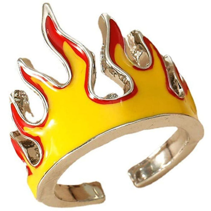טבעת מעוצבת בצורת להבה ניתנת להתאמה לעל אצבע בקלות