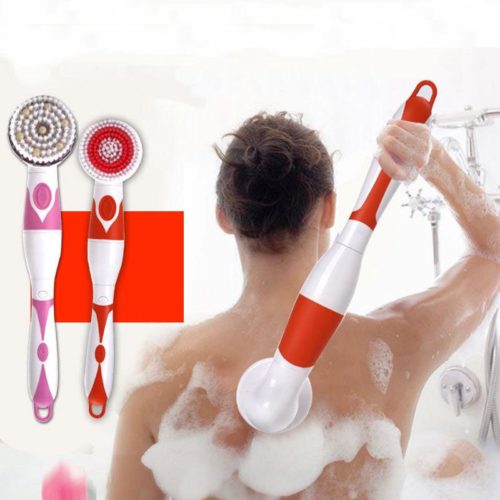 מברשת חשמלית למקלחת לסיבון וקרצוף עם 4 ראשים שונים