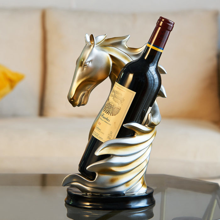 מחזיק בקבוק יין יוקרתי בעיצוב סוס
