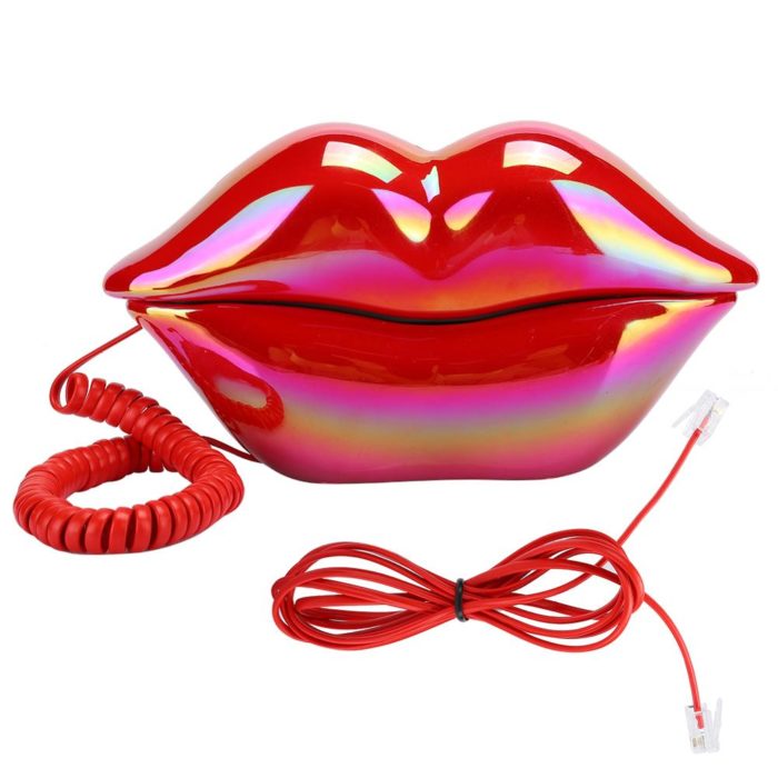 טלפון קווי מעוצב בצורת שפתיים
